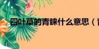四葉草的青睞什么意思(青睞什么意思)