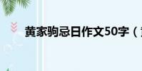 黃家駒忌日作文50字(黃家駒忌日)