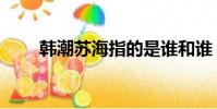 韓潮蘇海指的是誰和誰(韓潮蘇海)