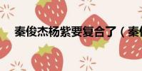 秦俊杰楊紫要復合了(秦俊杰楊紫分手)
