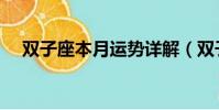 雙子座本月運勢詳解(雙子座本月運勢)