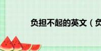 負擔不起的英文(負擔不起)