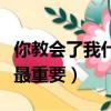 你教會了我什么最重要插曲（你教會了我什么最重要）