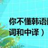 你不懂韓語翻譯（你不懂-sunny hill韓文歌詞和中譯）