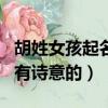 胡姓女孩起名有詩意的兩個字（胡姓女孩起名有詩意的）