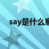 say是什么意思怎么讀（say是什么意思）