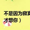 不是因為寂寞才想你鄭源演唱（不要因為寂寞才想你）