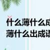 什么薄什么成語全集錦四個字詞語大全（什么薄什么出成語）