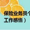 保險業務員個人感悟勵志句子（保險業務員的工作感悟）