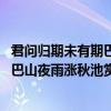 君問歸期未有期巴山夜雨漲秋池的詩名是（君問歸期未有期 巴山夜雨漲秋池賞析）