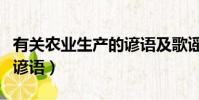 有關農業生產的諺語及歌謠(有關農業生產的諺語)