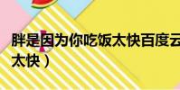 胖是因為你吃飯太快百度云(胖是因為你吃飯太快)