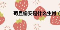 茍且偷安是什么生肖(茍且偷安)