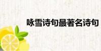 詠雪詩句最著名詩句(詠雪詩)