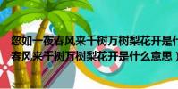 忽如一夜春風來千樹萬樹梨花開是什么意思二十(忽如一夜春風來千樹萬樹梨花開是什么意思)