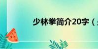 少林拳簡介20字(少林拳)
