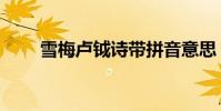 雪梅盧鉞詩帶拼音意思(雪梅盧鉞)