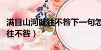 滿目山河既往不咎下一句怎么接(滿目山河既往不咎)