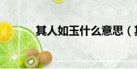 其人如玉什么意思(其人如玉)
