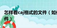 怎樣看caj格式的文件(如何查看caj格式的文件)