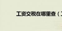 工資交稅在哪里查(工資交稅)