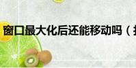 窗口最大化后還能移動嗎(打開窗口最大化)