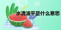 水清波平是什么意思(水清波)