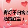 青燈不歸客濁酒留紅塵完整版（青燈不歸客濁酒留紅塵）