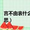 言不由衷什么意思解釋一下（言不由衷什么意思）