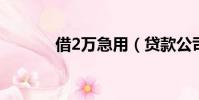 借2萬急用(貸款公司哪個好)