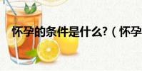懷孕的條件是什么?(懷孕的條件是什么)