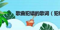 歌曲犯錯的歌詞(犯錯的歌詞)