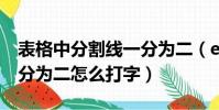 表格中分割線一分為二(excel表格分割線一分為二怎么打字)
