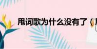 甩詞歌為什么沒有了(甩燈歌歌詞)