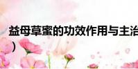 益母草蜜的功效作用與主治與用量(益母草蜜)