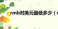 rmb對美元最低多少(rmb對美元)