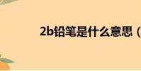 2b鉛筆是什么意思(2b鉛筆)