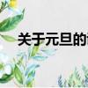 關于元旦的諺語大全（關于元旦的諺語）