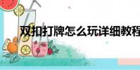 雙扣打牌怎么玩詳細教程(雙扣打牌)
