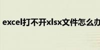 excel打不開xlsx文件怎么辦(excel打不開)