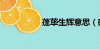 蓬蓽生輝意思(碰壁)