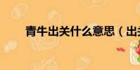青牛出關什么意思(出關什么意思)