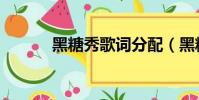 黑糖秀歌詞分配(黑糖秀歌詞)