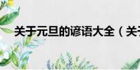 關于元旦的諺語大全(關于元旦的諺語)