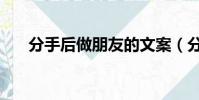 分手后做朋友的文案(分手后做朋友)