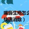 嘴唇生瘡怎么快速消除小妙招（嘴唇生瘡怎么快速消除）