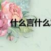 什么言什么發四字詞語（什么言什么發）
