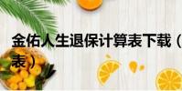 金佑人生退保計算表下載(金佑人生退保計算表)
