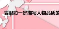 表里如一是描寫人物品質的嗎(表里如一)