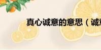 真心誠意的意思(誠意的意思)